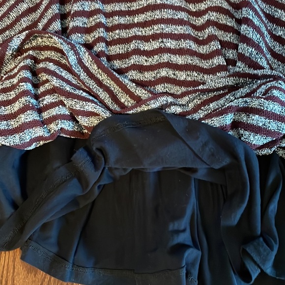 FREE PEOPLE mini dress fit and flare striped LIGHT SWEATER KNIT deep V neck S - Picture 12 of 14